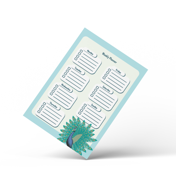 Peacock Weekly Planner
