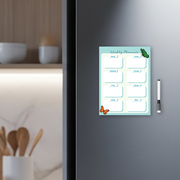 mockup Magnetic Weekly Planner – Butterfly Edition