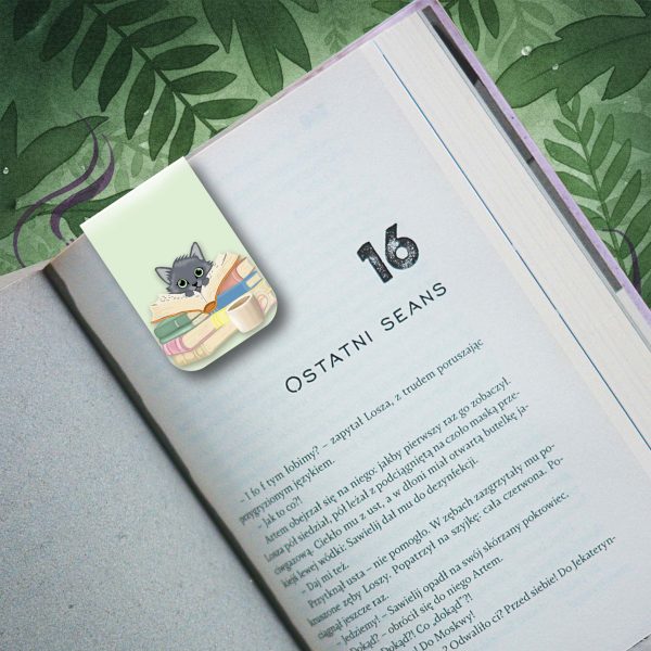 Cat Reading Magnetic Bookmark