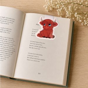 Highland Cow Shaped Magnetic Bookmark