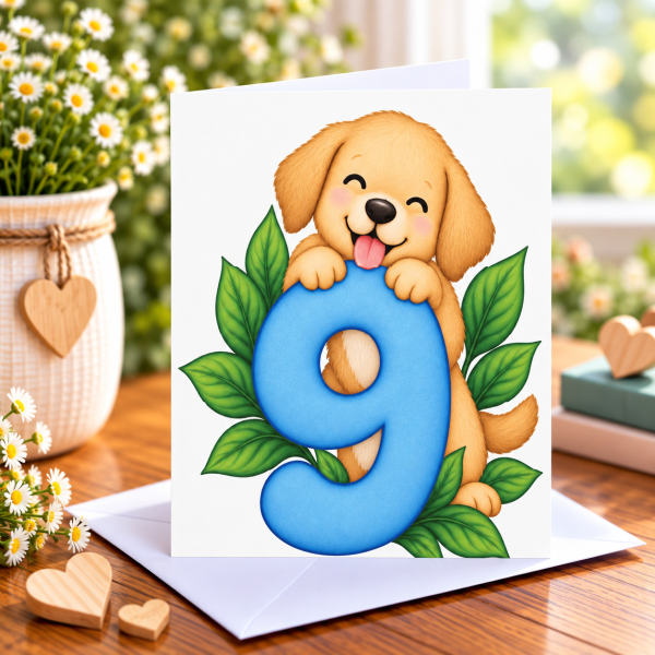 9 Years Old Greeting Card