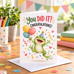 Congratulations Greeting Card - Frog