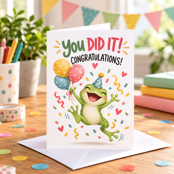 Congratulations Greeting Card - Frog