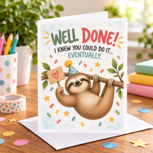 Congratulations Greeting Card - Sloth