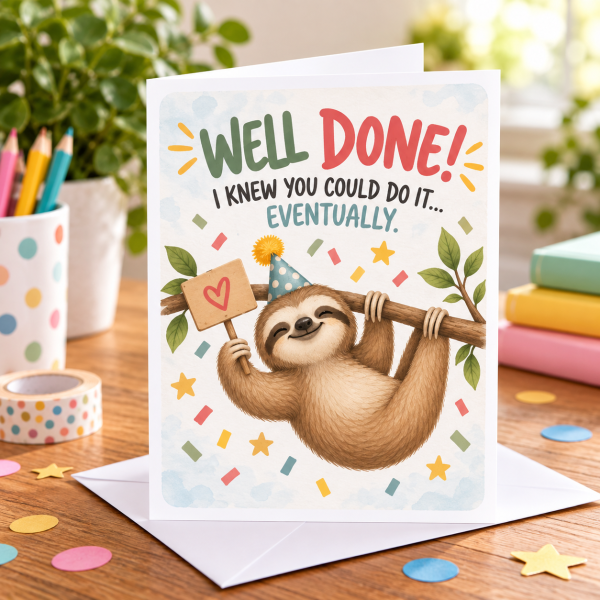 Congratulations Greeting Card - Sloth