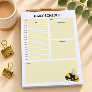 Daily Schedule Notepad - Bumblebee