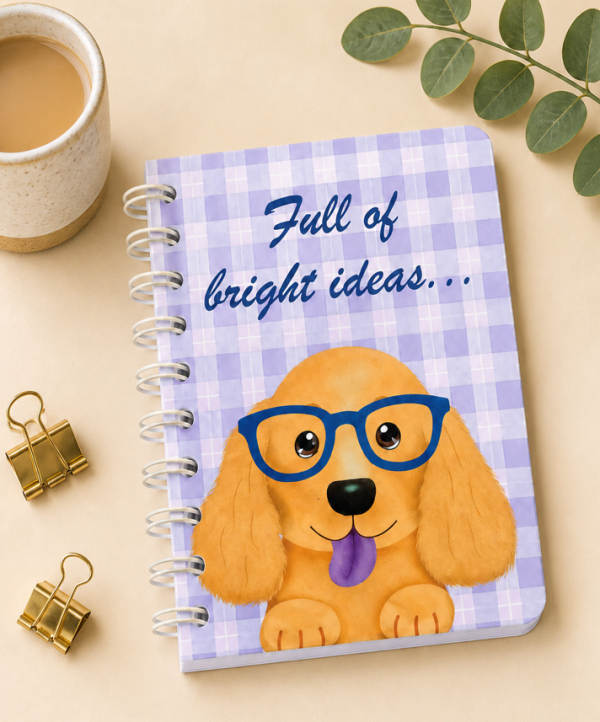 A6 Notebook - Dog in Glasses