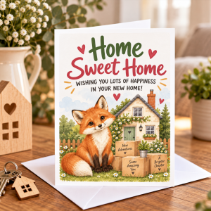 Home Sweet Home greeting card - Fox