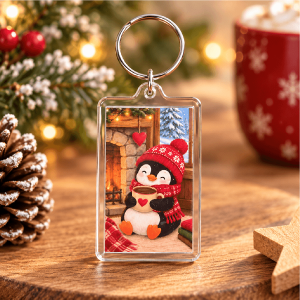 Keyring - Festive Penguin
