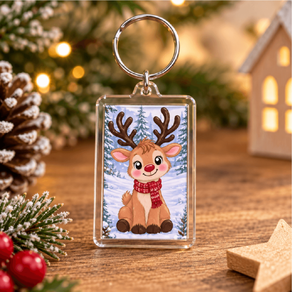 Reindeer keyring-8 Keyring - Festive Reindeer