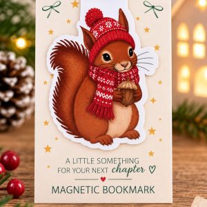Christmas Magnetic Bookmark – Squirrel
