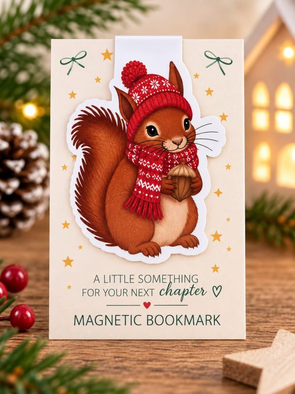Christmas Magnetic Bookmark – Squirrel