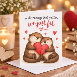We Just Fit Greeting Card