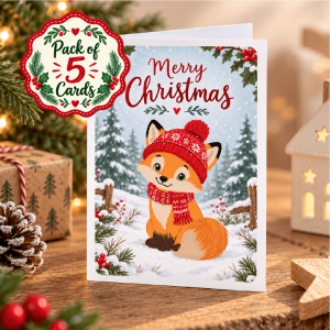 Christmas Greeting Cards - Fox - Pack of 5 cards