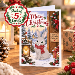 Christmas Greeting Cards - Hare - Pack of 5 cards