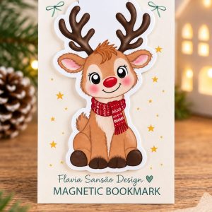 Christmas Magnetic Bookmark – Reindeer