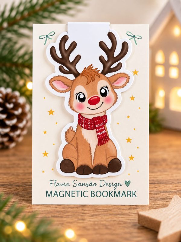 Christmas Magnetic Bookmark – Reindeer